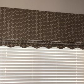 Scolloped Roman Blind with Venetian Behind